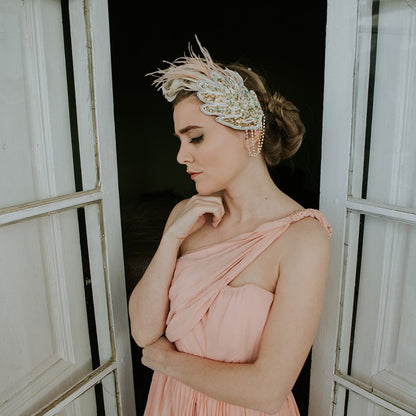 Tocado Monstera pastel