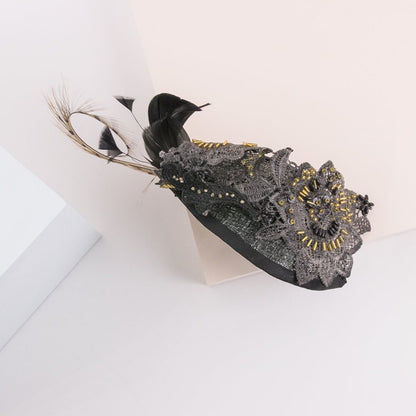 Tocado casquete Tropic Guipur negro