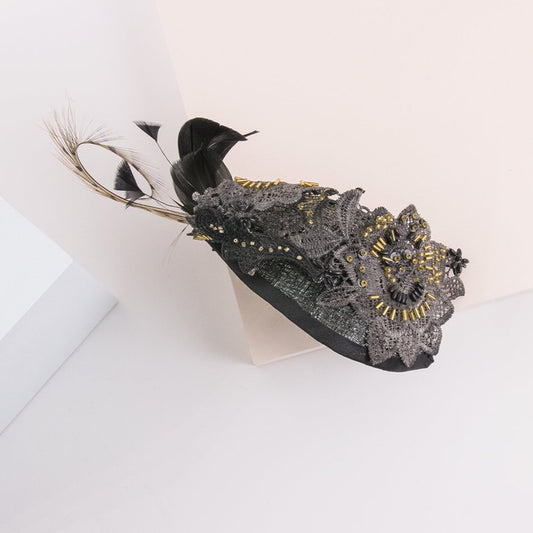 Alquiler de Tocado Tropic guipur negro