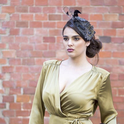 Tocado casquete Tropic Guipur negro