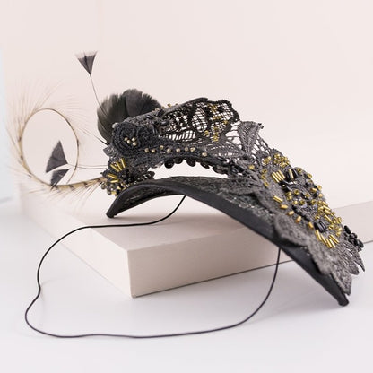 Tocado casquete Tropic Guipur negro
