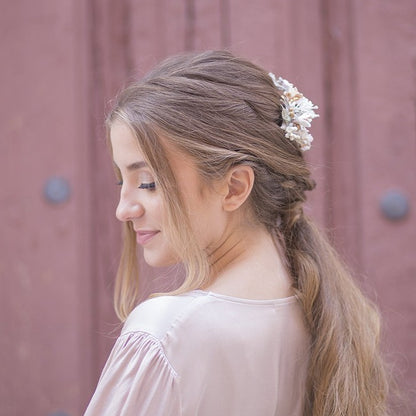 Tocado de porcelana primavera blanco y pastel