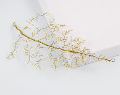 Tocado joya martinica oro y blanco