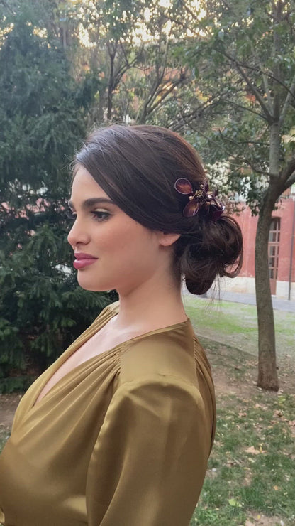 Peineta de porcelana Florecer uva