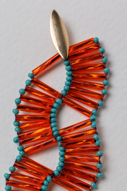 Pendientes BIHAO naranja azul y oro