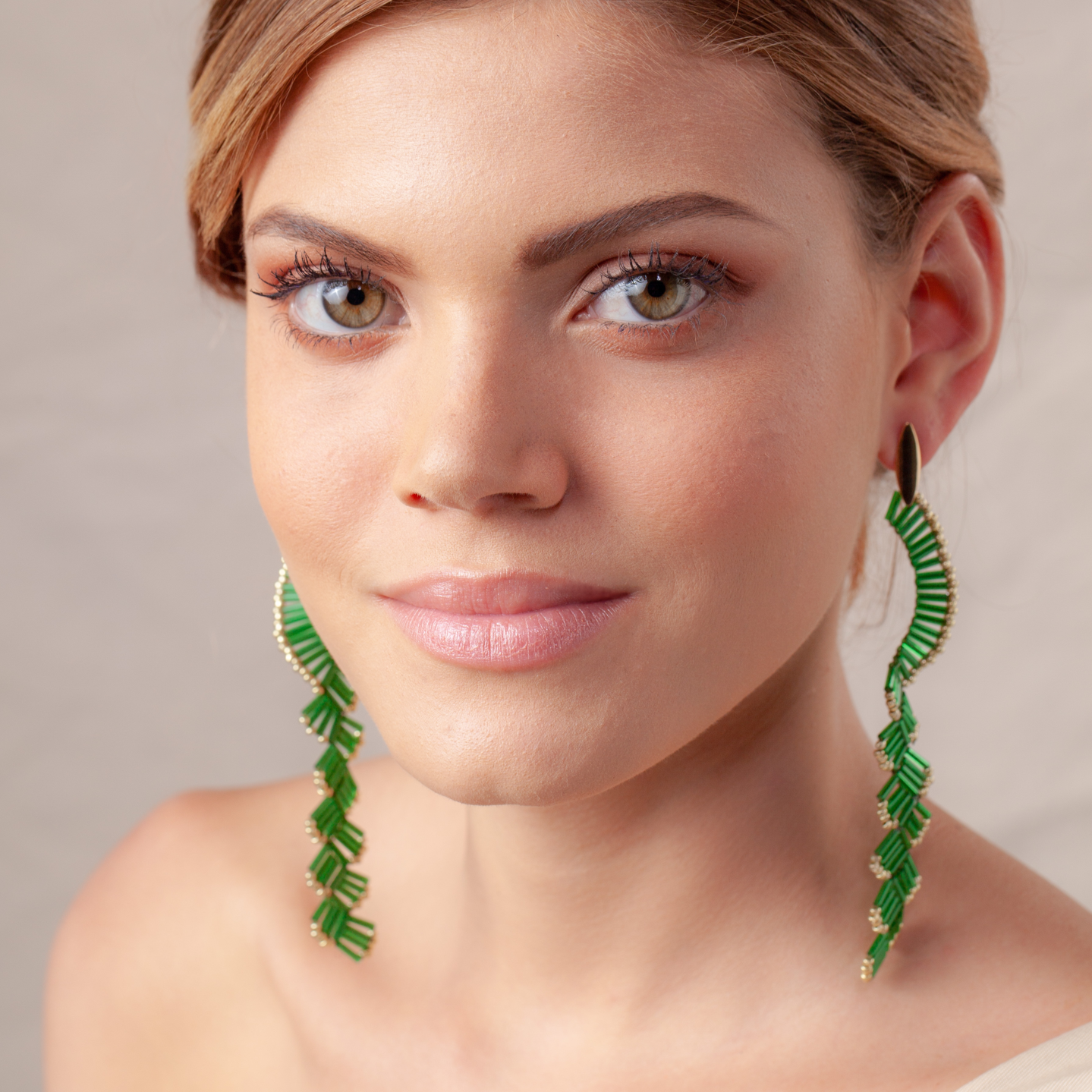 Pendientes DESTELLO verde y oro