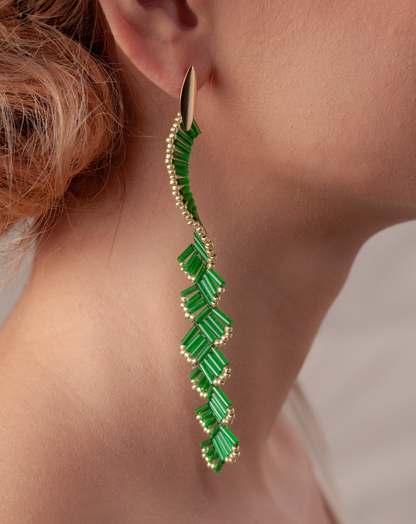 Pendientes DESTELLO verde y oro