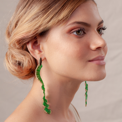 Pendientes DESTELLO verde y oro