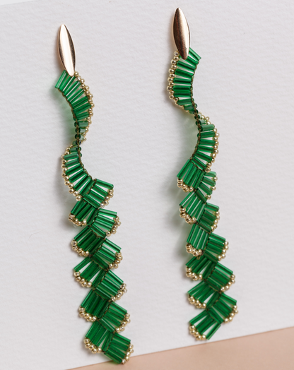 Pendientes DESTELLO verde y oro