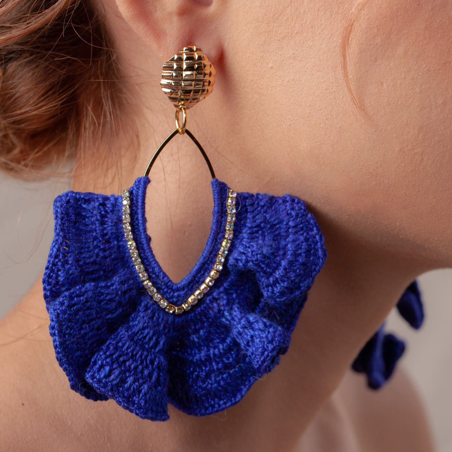 Pendientes DEL LLANO tejido azul