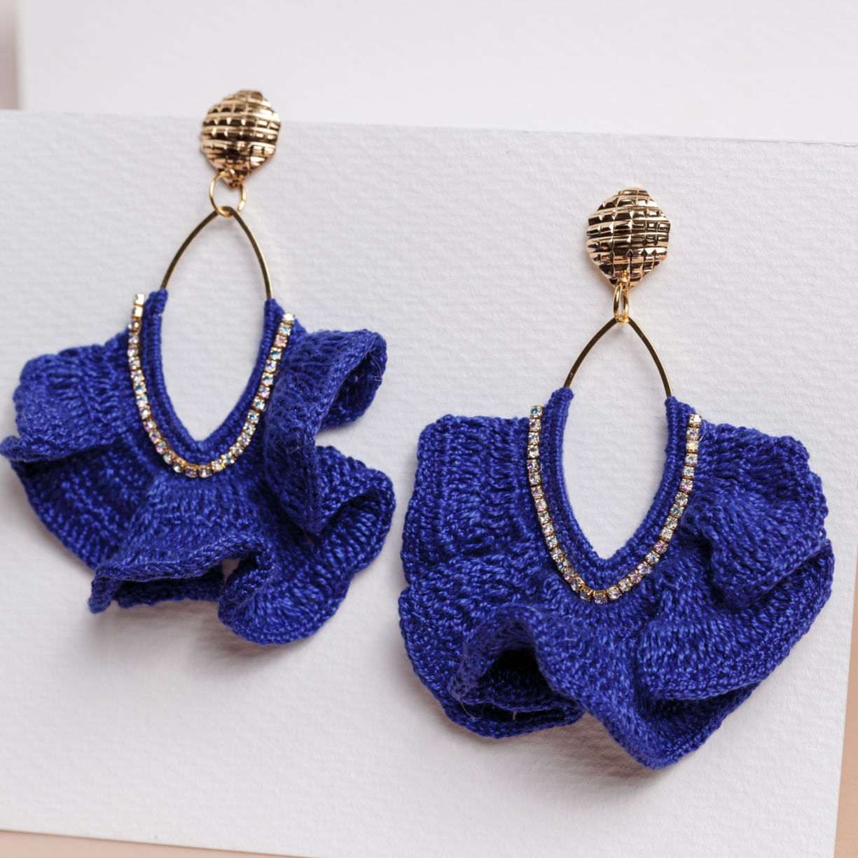 Pendientes DEL LLANO tejido azul